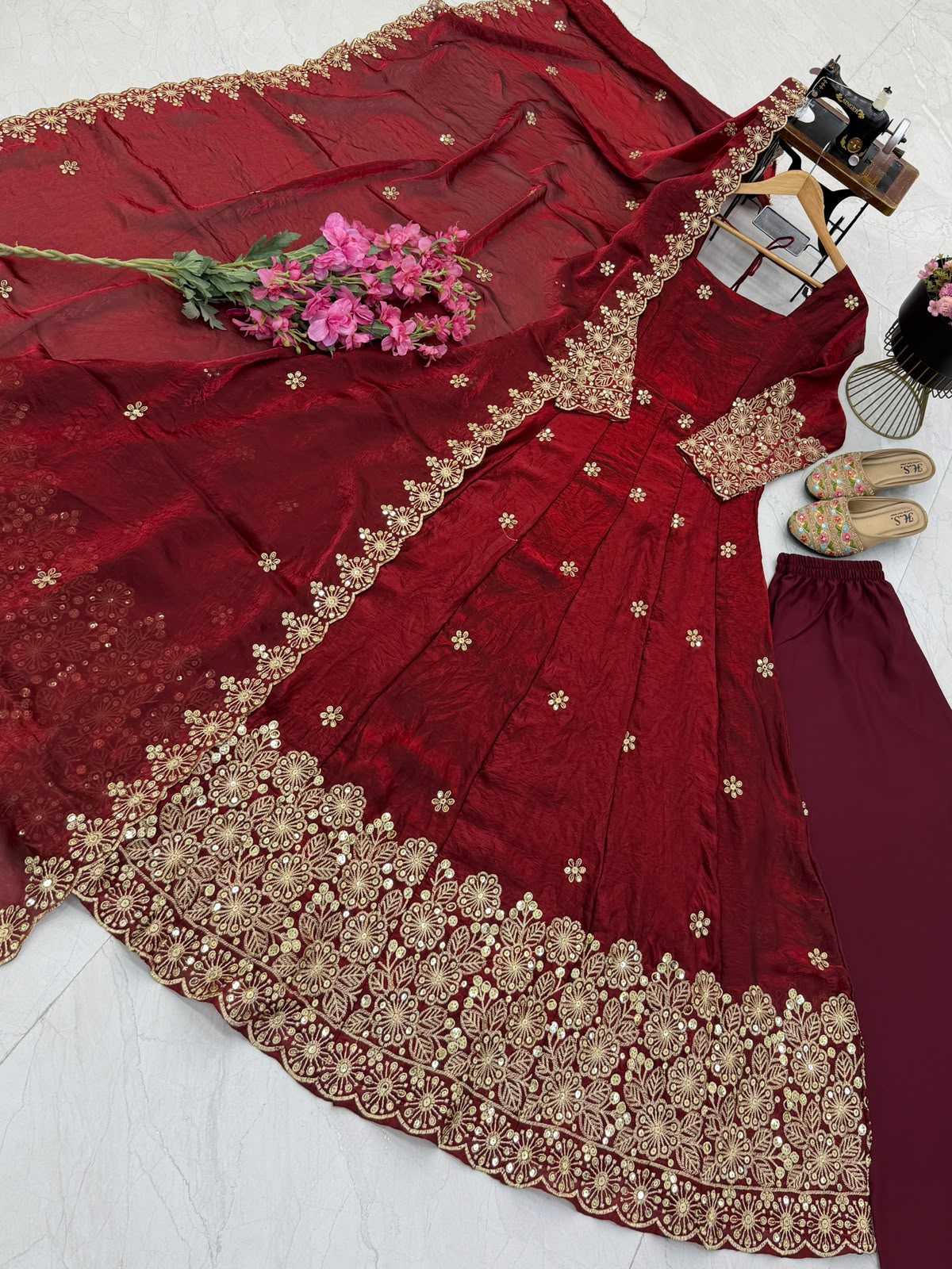 Candy Crush Silk Embroidery Gown