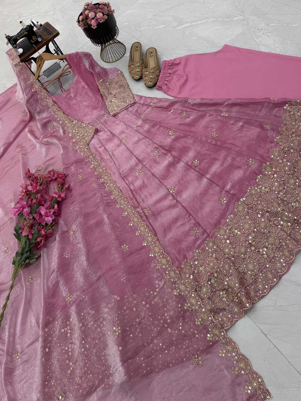 Candy Crush Silk Embroidery Gown