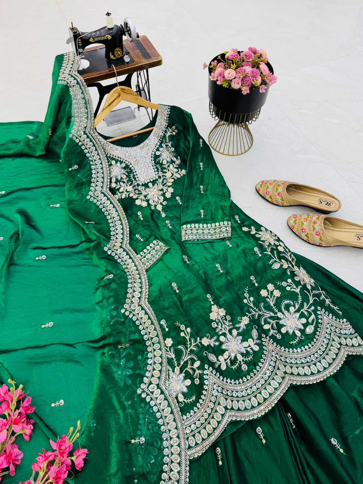 Horses Satin Sharara Salwar Suit