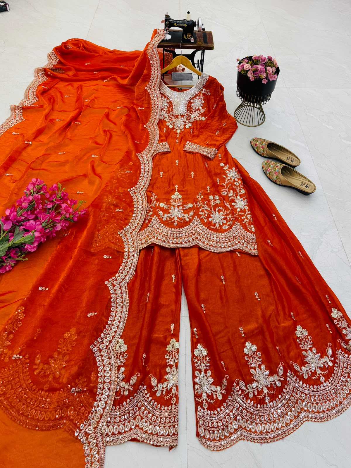 Horses Satin Sharara Salwar Suit