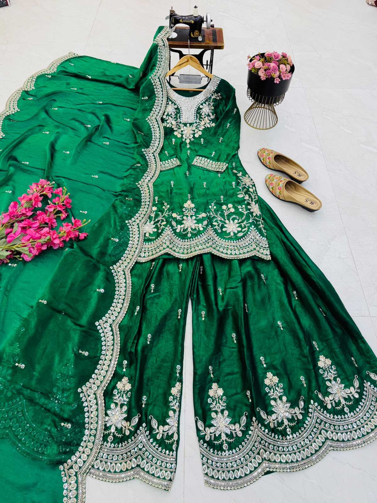 Horses Satin Sharara Salwar Suit