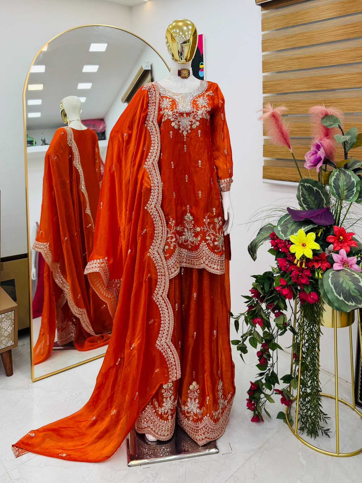 Horses Satin Sharara Salwar Suit