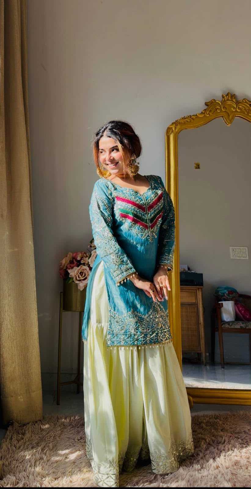 Neha Fendy Embroidery Suit in Blue