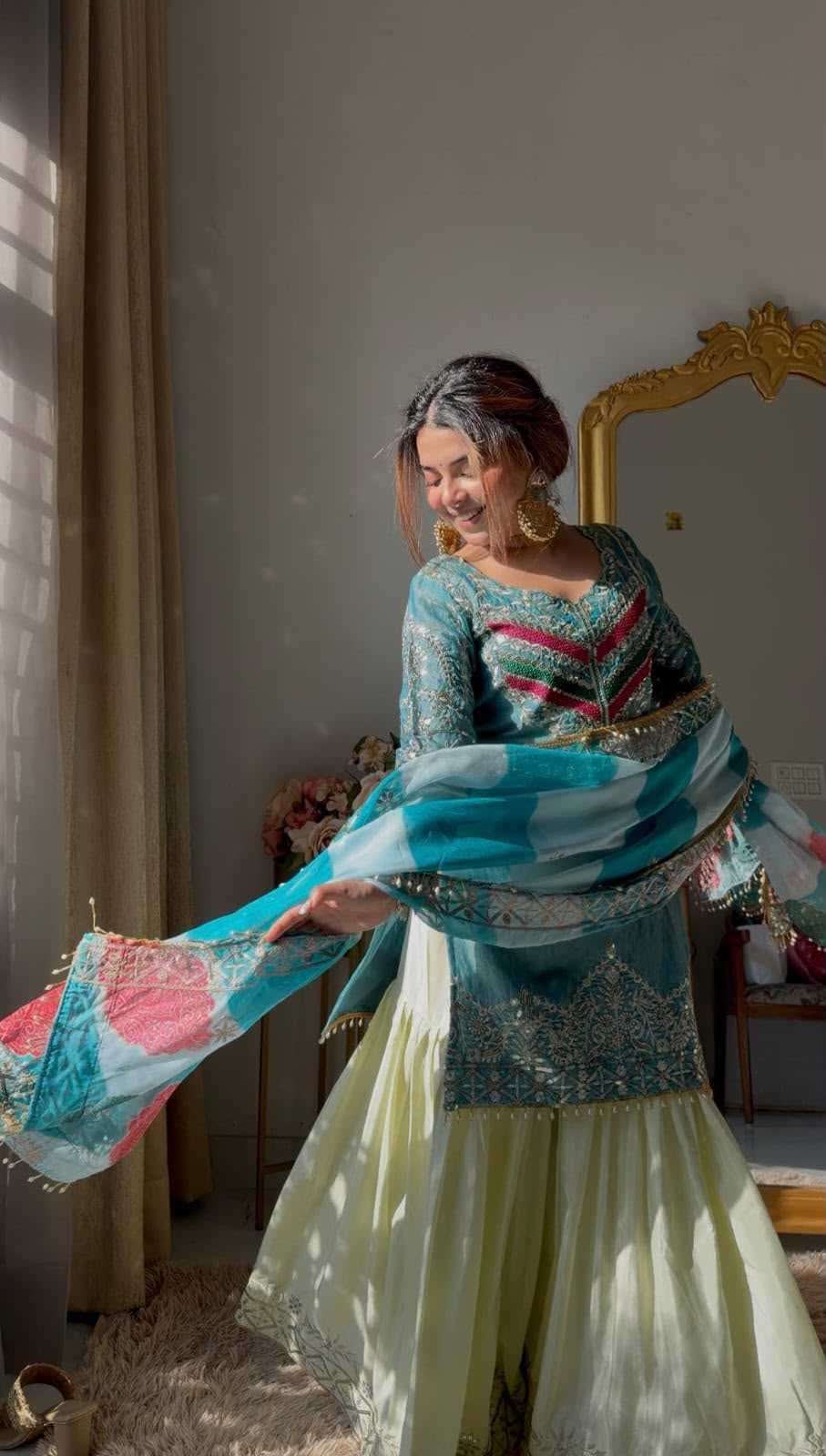 Neha Fendy Embroidery Suit in Blue
