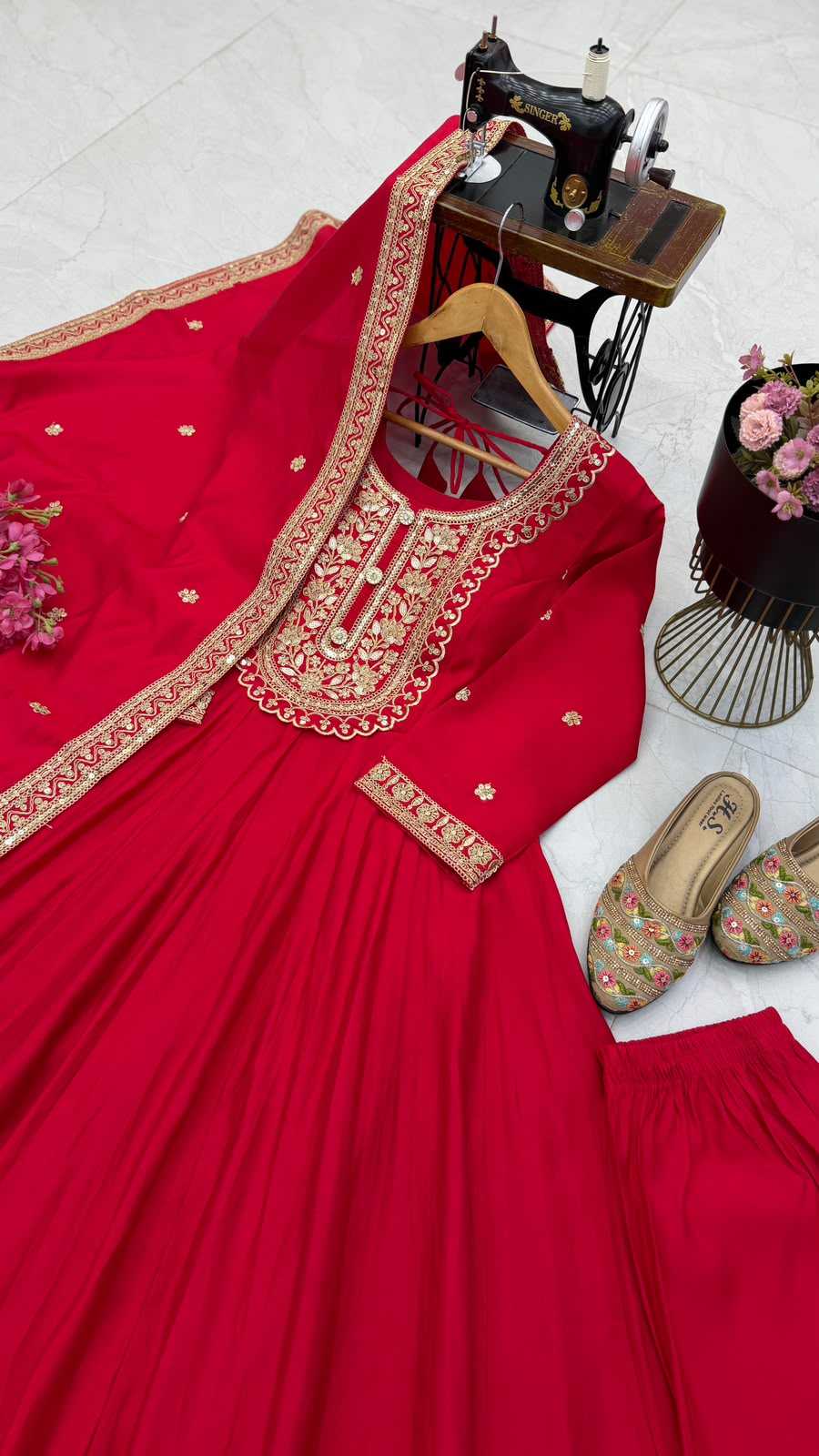 Noor Zari Heavy Roman Silk Embroidered Gown