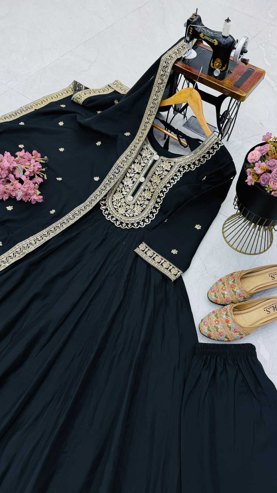 Noor Zari Heavy Roman Silk Embroidered Gown