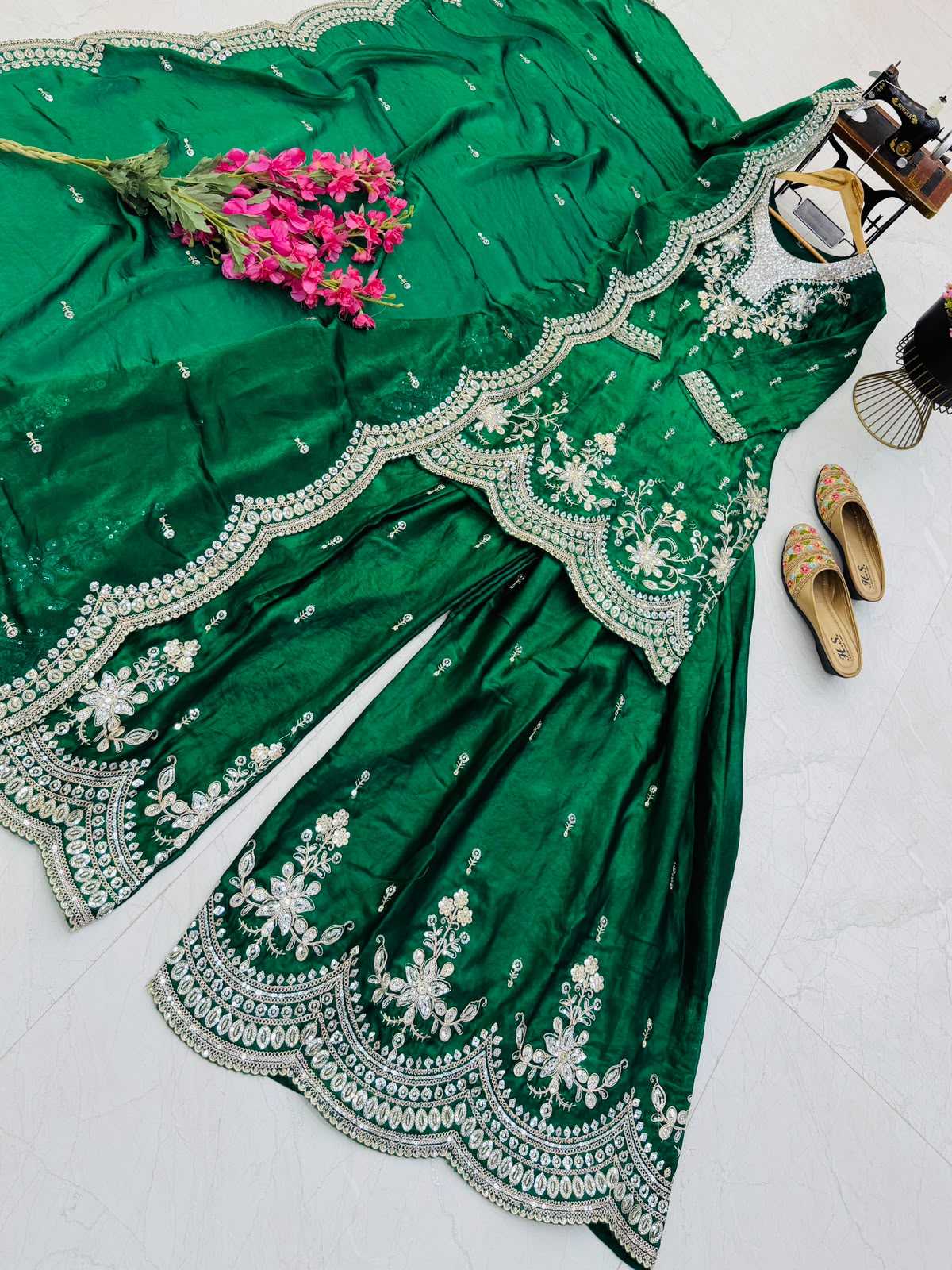 Seven Horses Satin Party Wear Suit