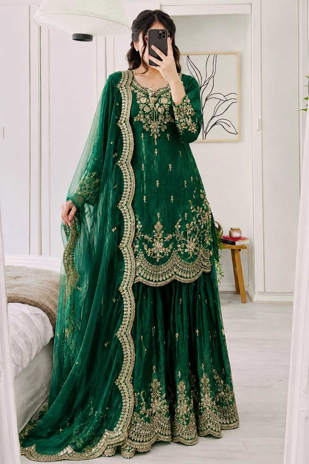 Seven Horses Satin Party Wear Suit