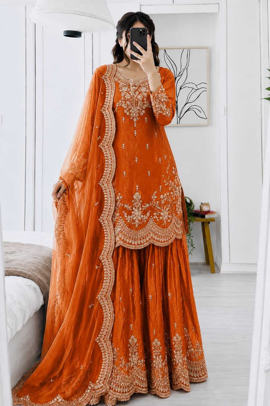 Seven Horses Satin Party Wear Suit