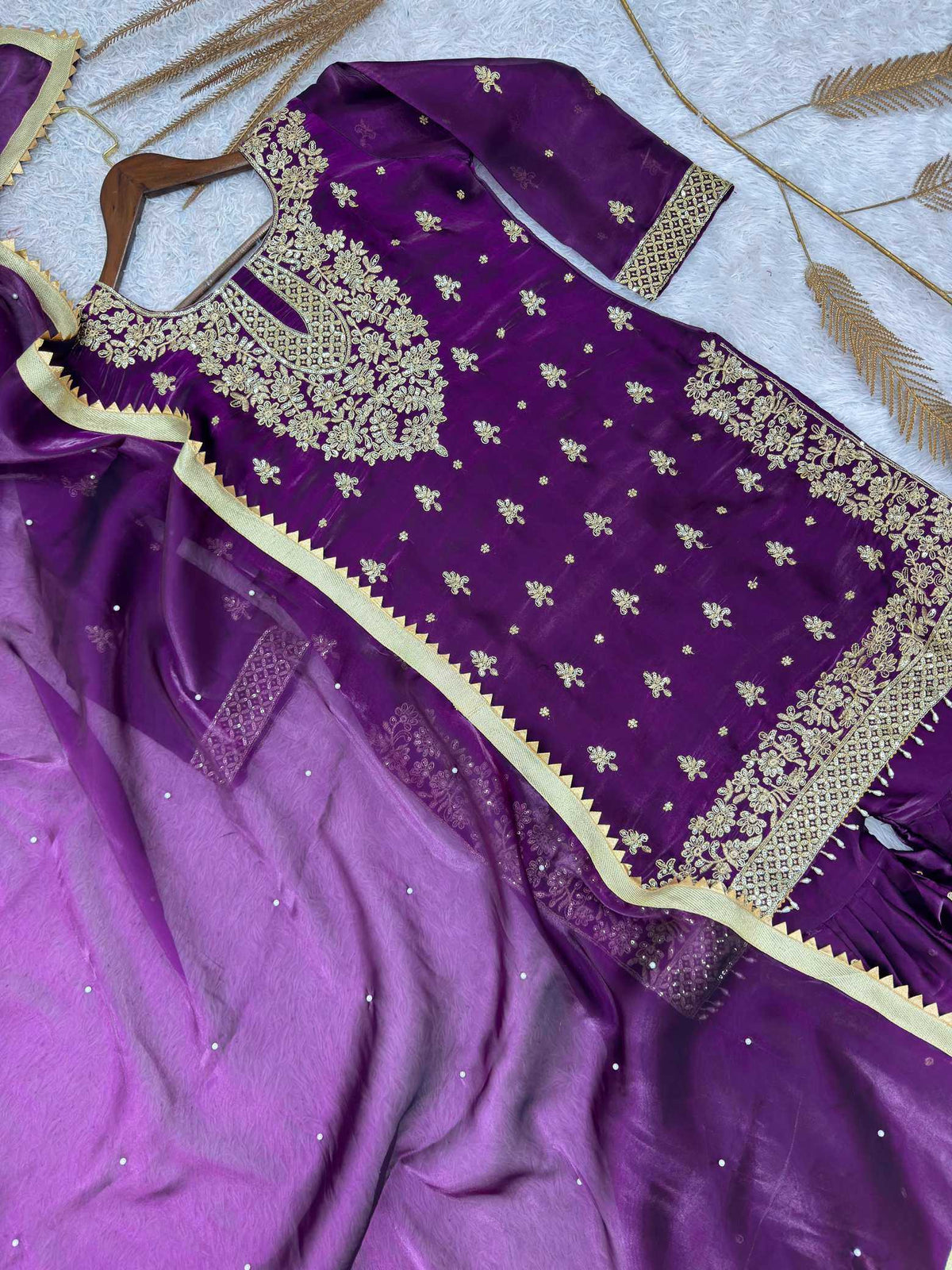 Pure Silk Sharara Salwar Suit