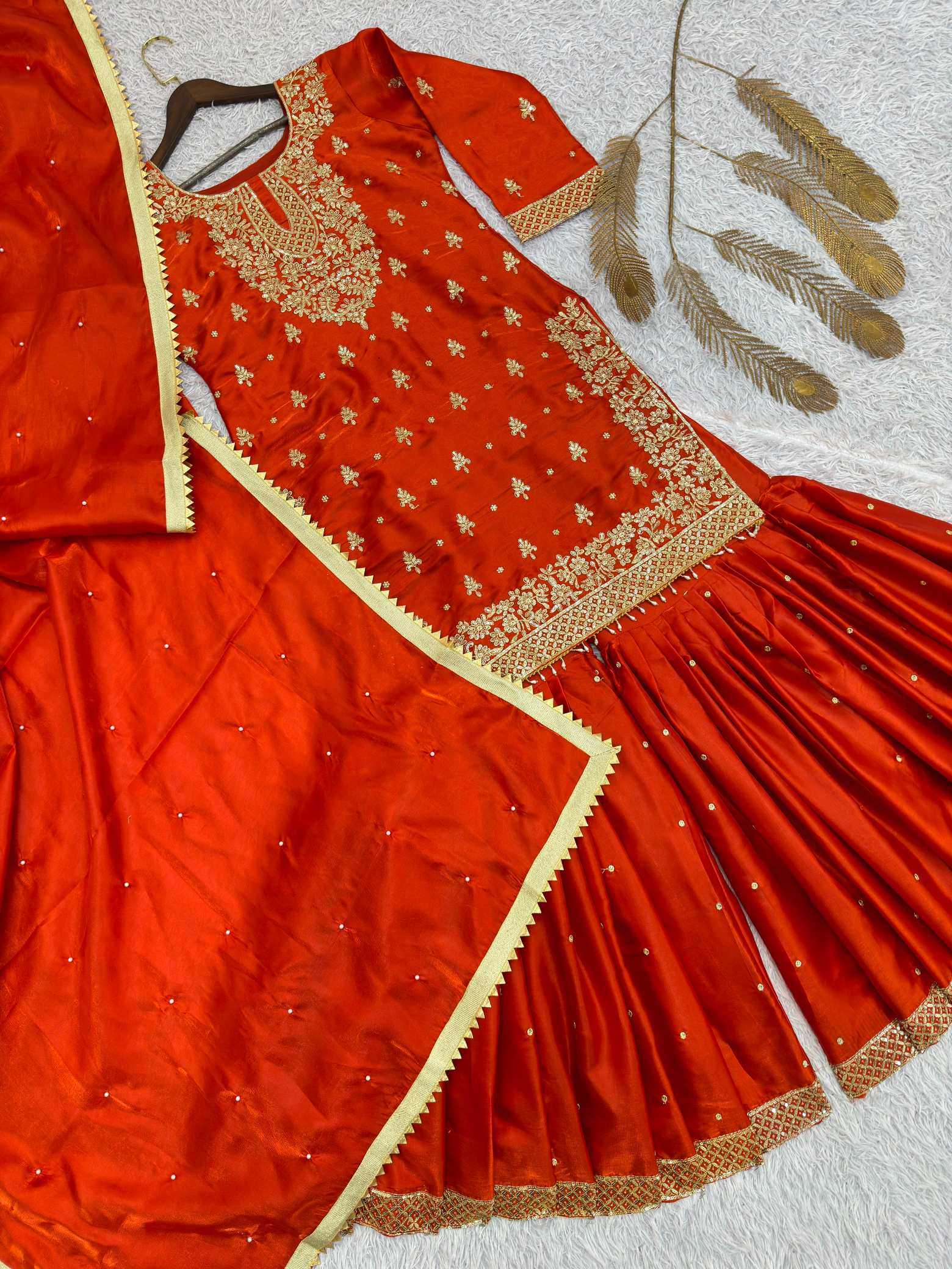 Pure Silk Sharara Salwar Suit