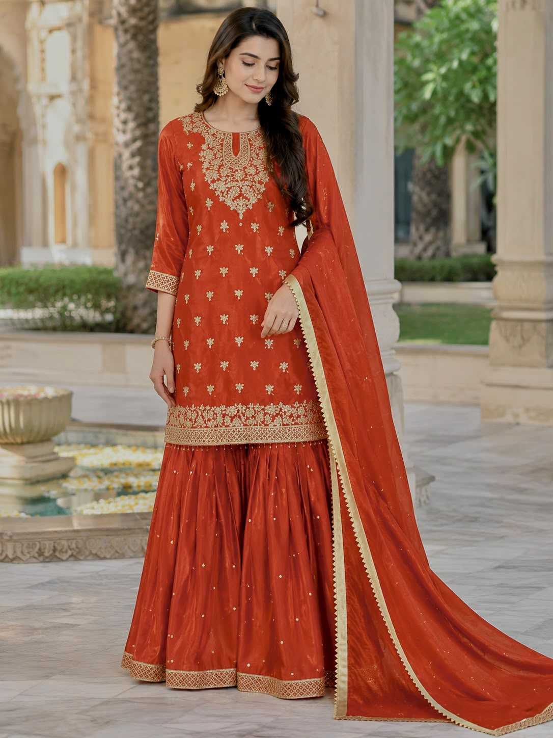 Pure Silk Sharara Salwar Suit