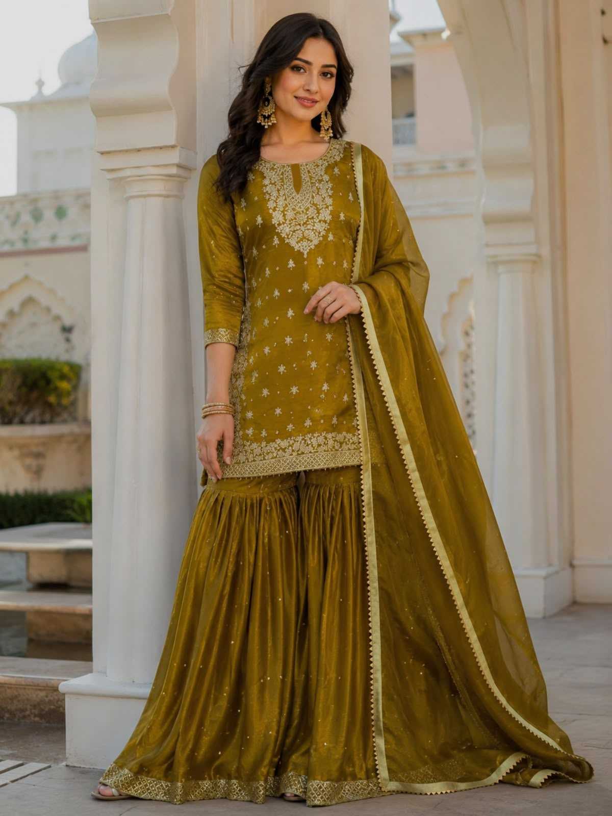 Pure Silk Sharara Salwar Suit