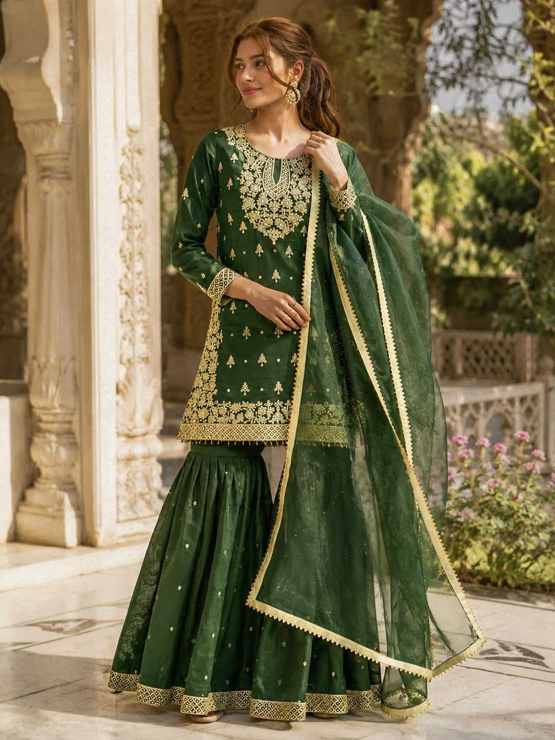 Pure Silk Sharara Salwar Suit