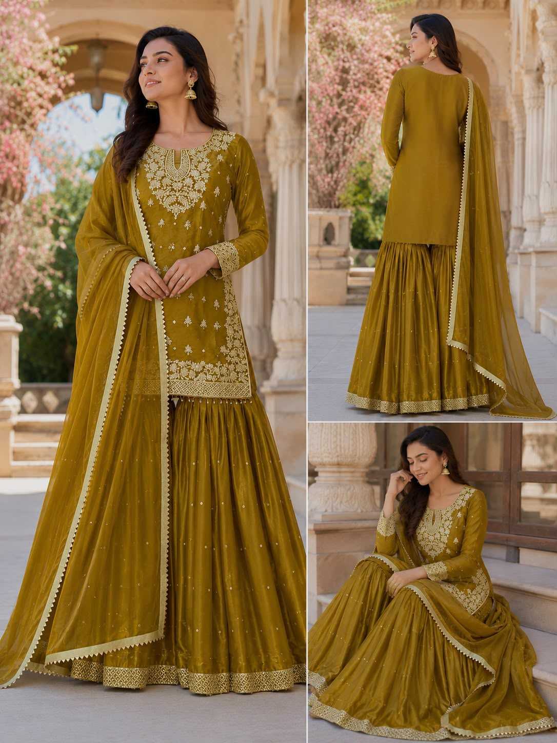 Pure Silk Sharara Salwar Suit