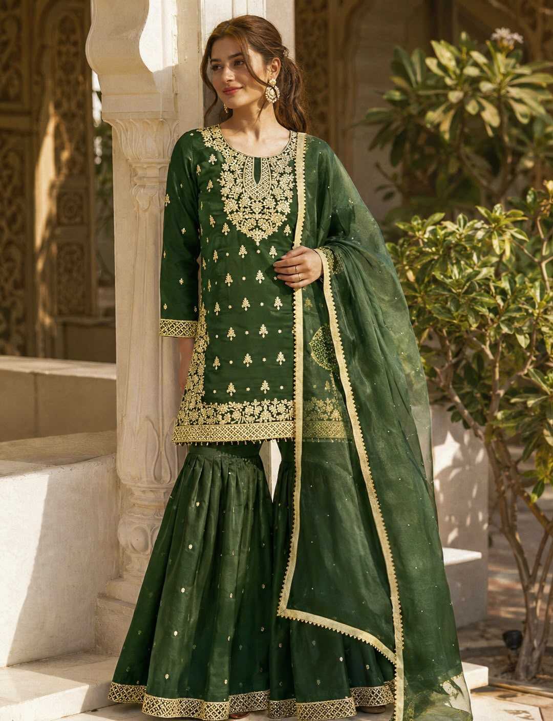 Pure Silk Sharara Salwar Suit