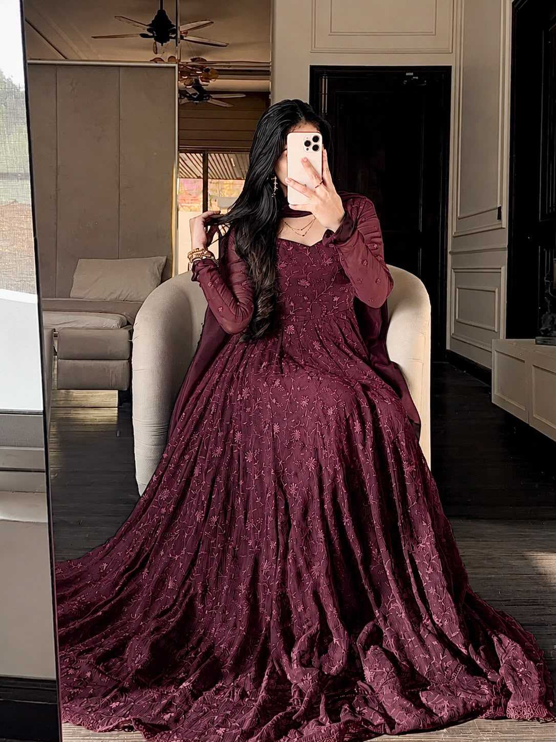 Heavy Silk Embroidery Gown