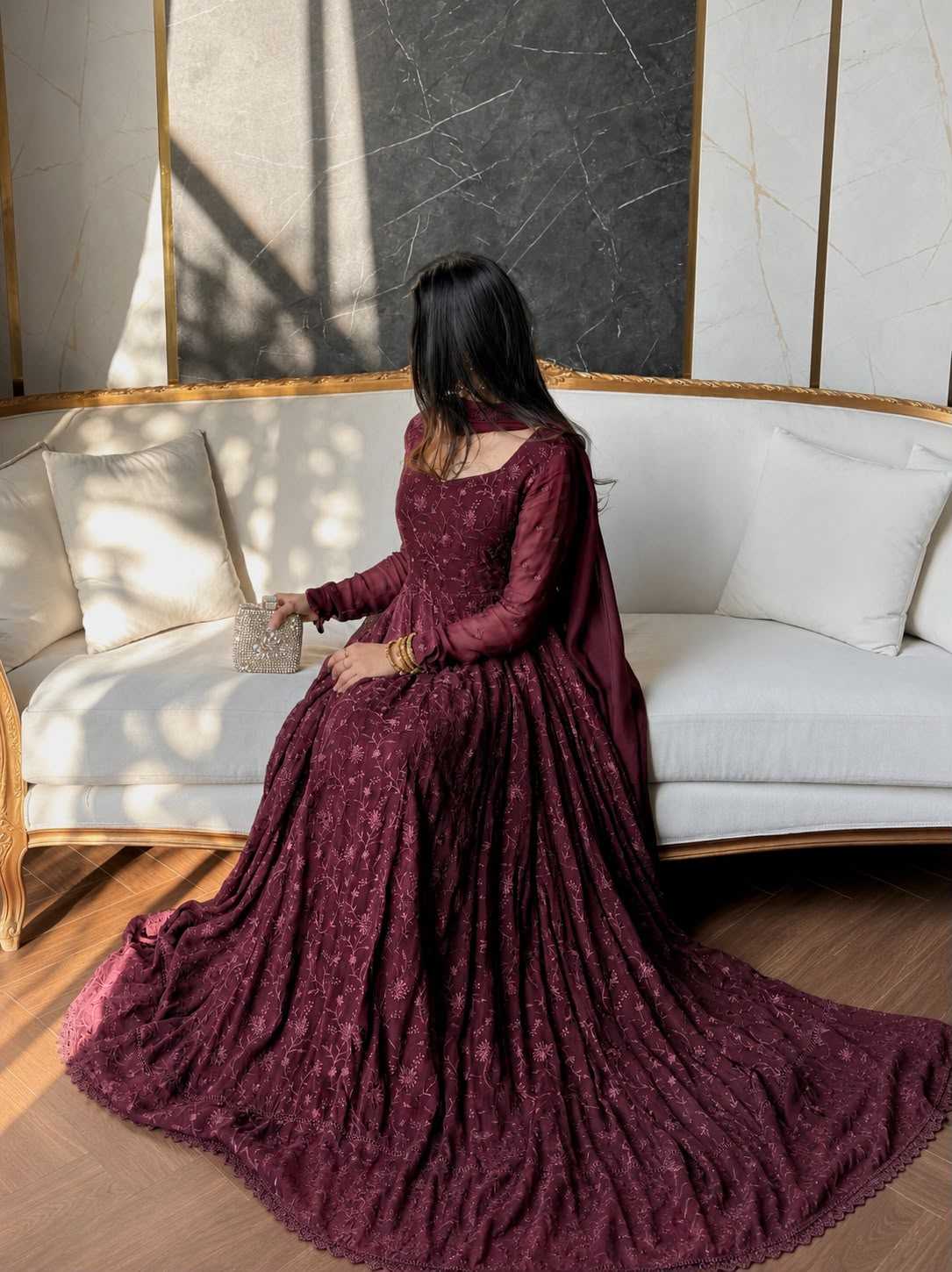 Heavy Silk Embroidery Gown