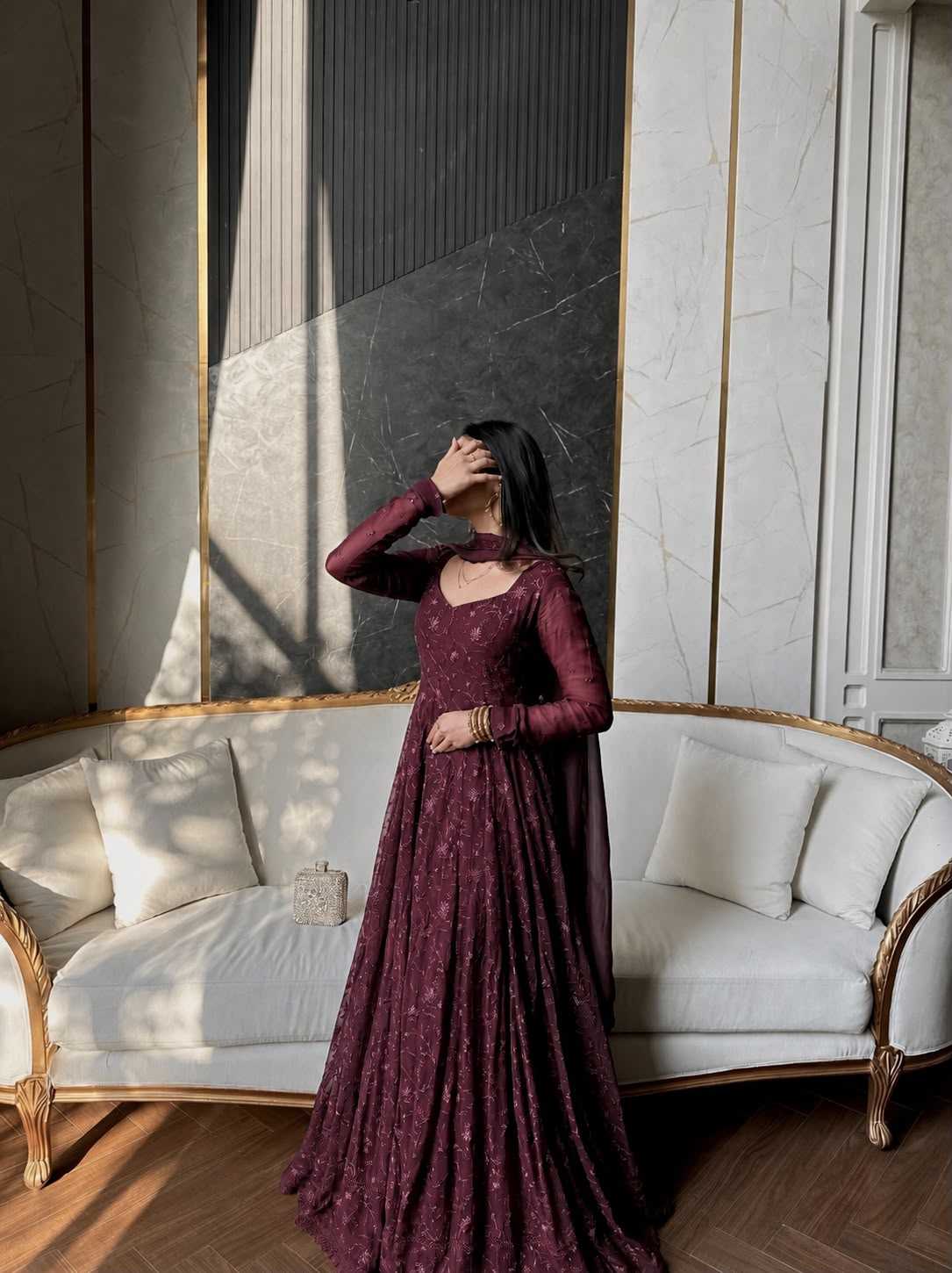 Heavy Silk Embroidery Gown