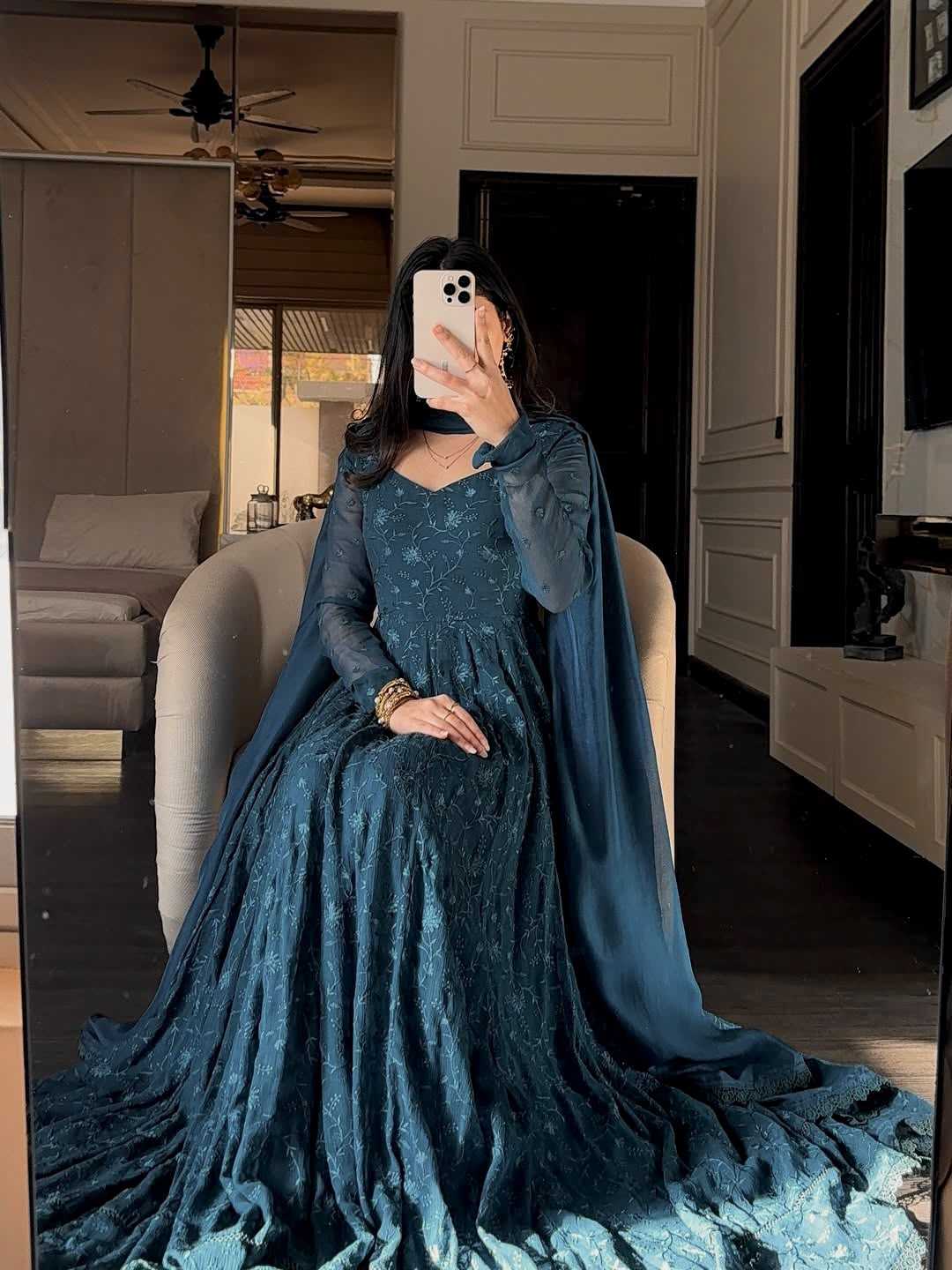 Heavy Silk Embroidery Gown