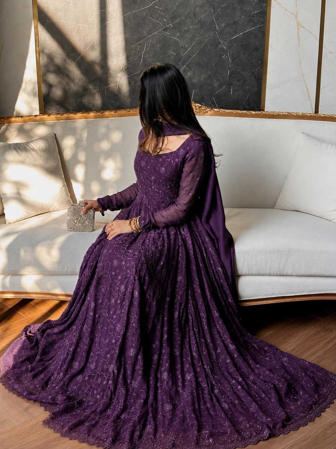 Heavy Silk Embroidery Gown