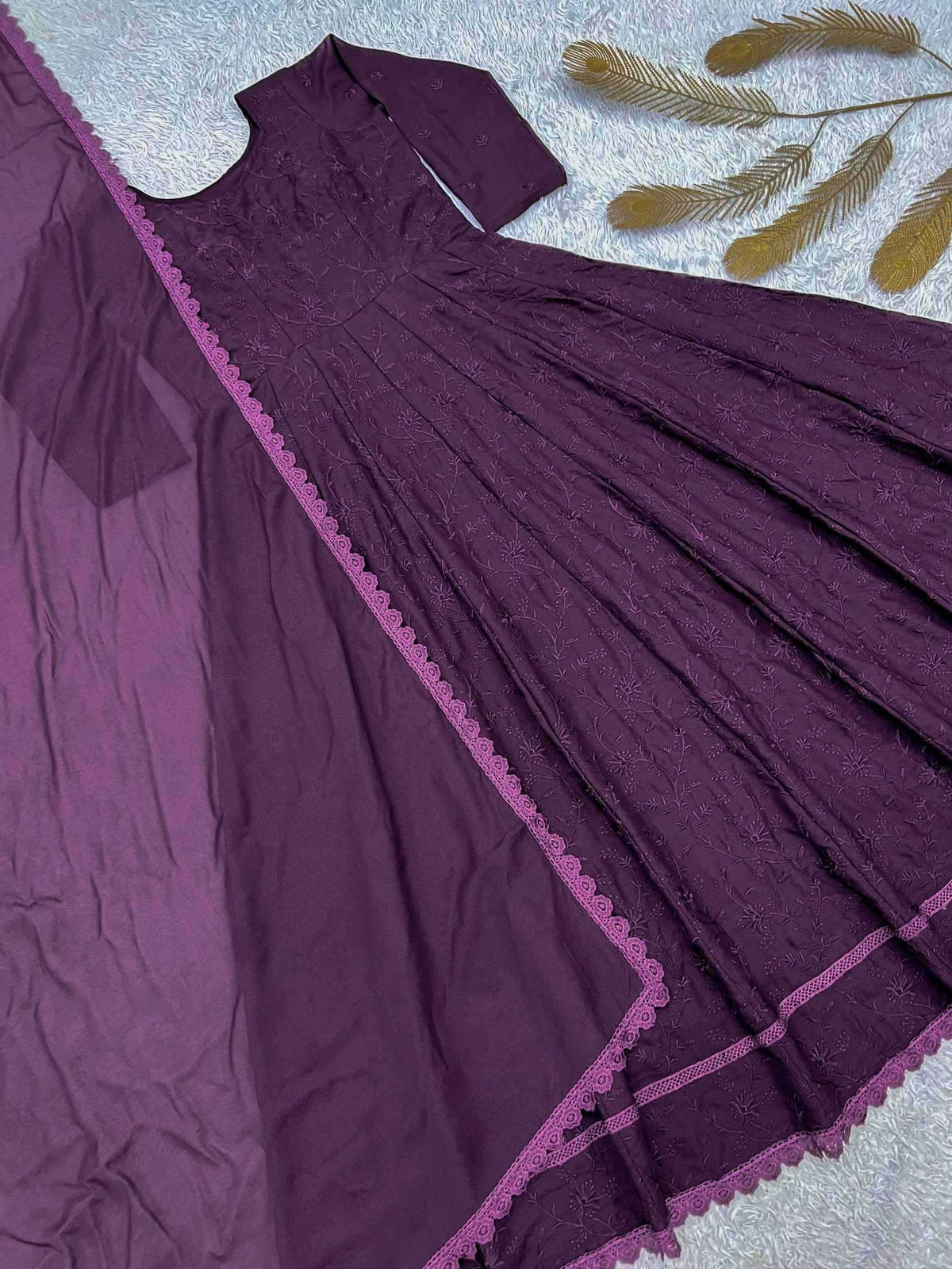 Heavy Silk Embroidery Gown
