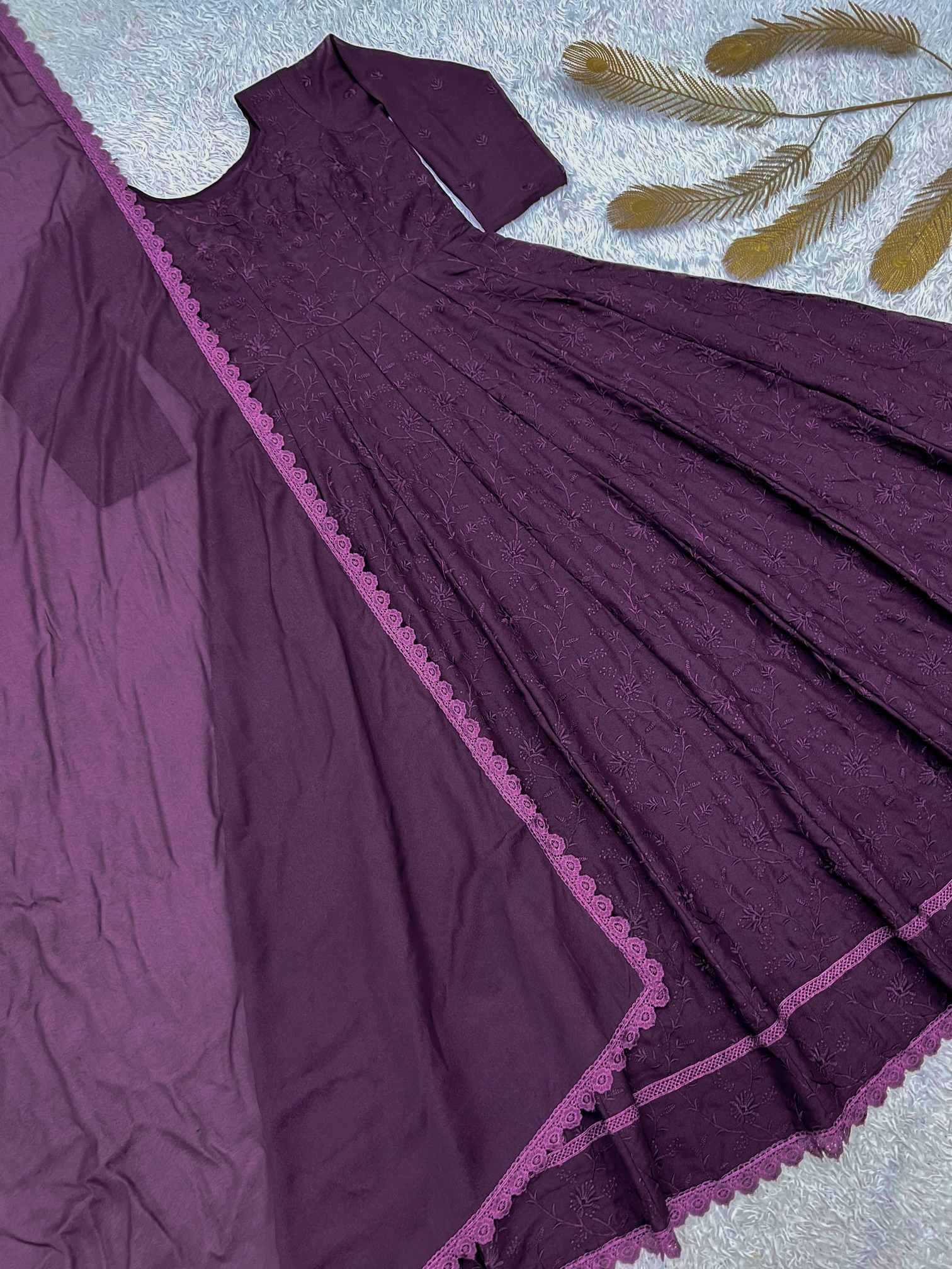 Heavy Silk Embroidery Gown
