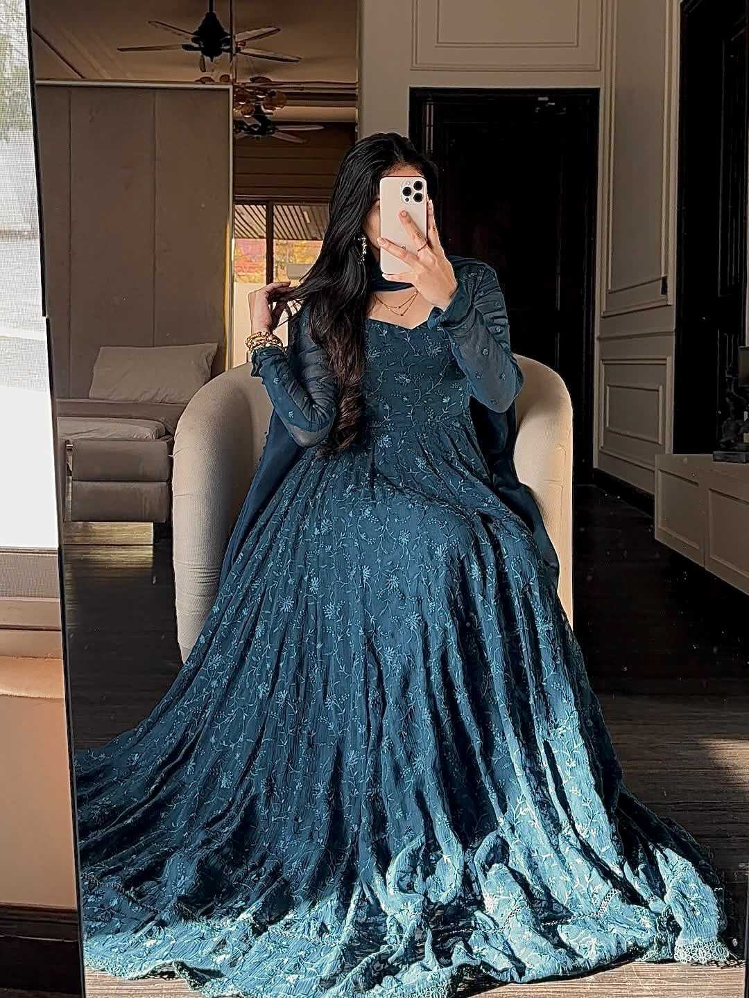 Heavy Silk Embroidery Gown