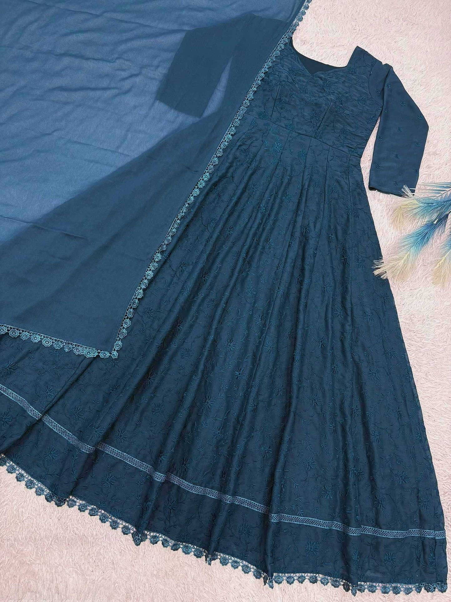 Heavy Silk Embroidery Gown
