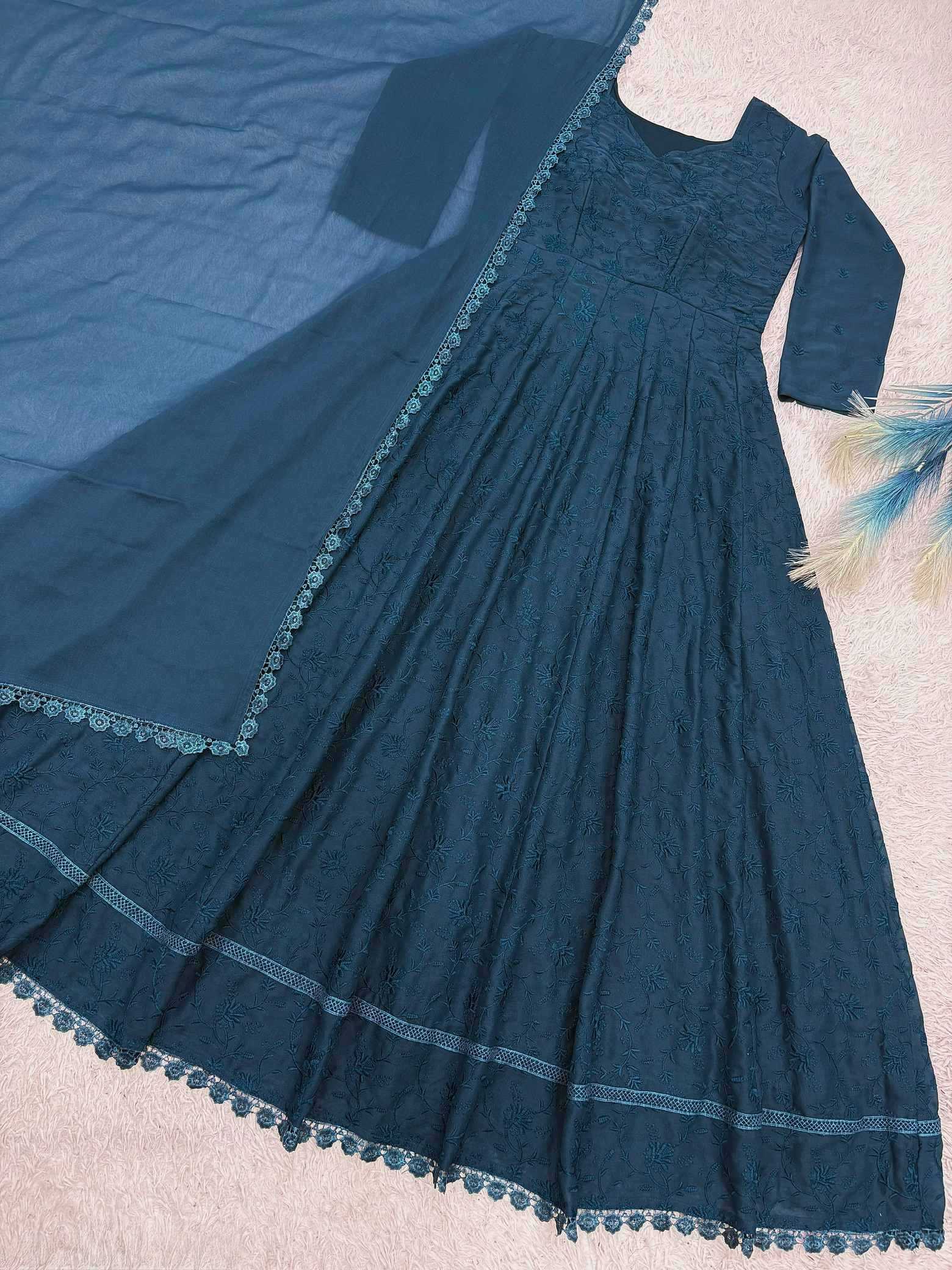 Heavy Silk Embroidery Gown