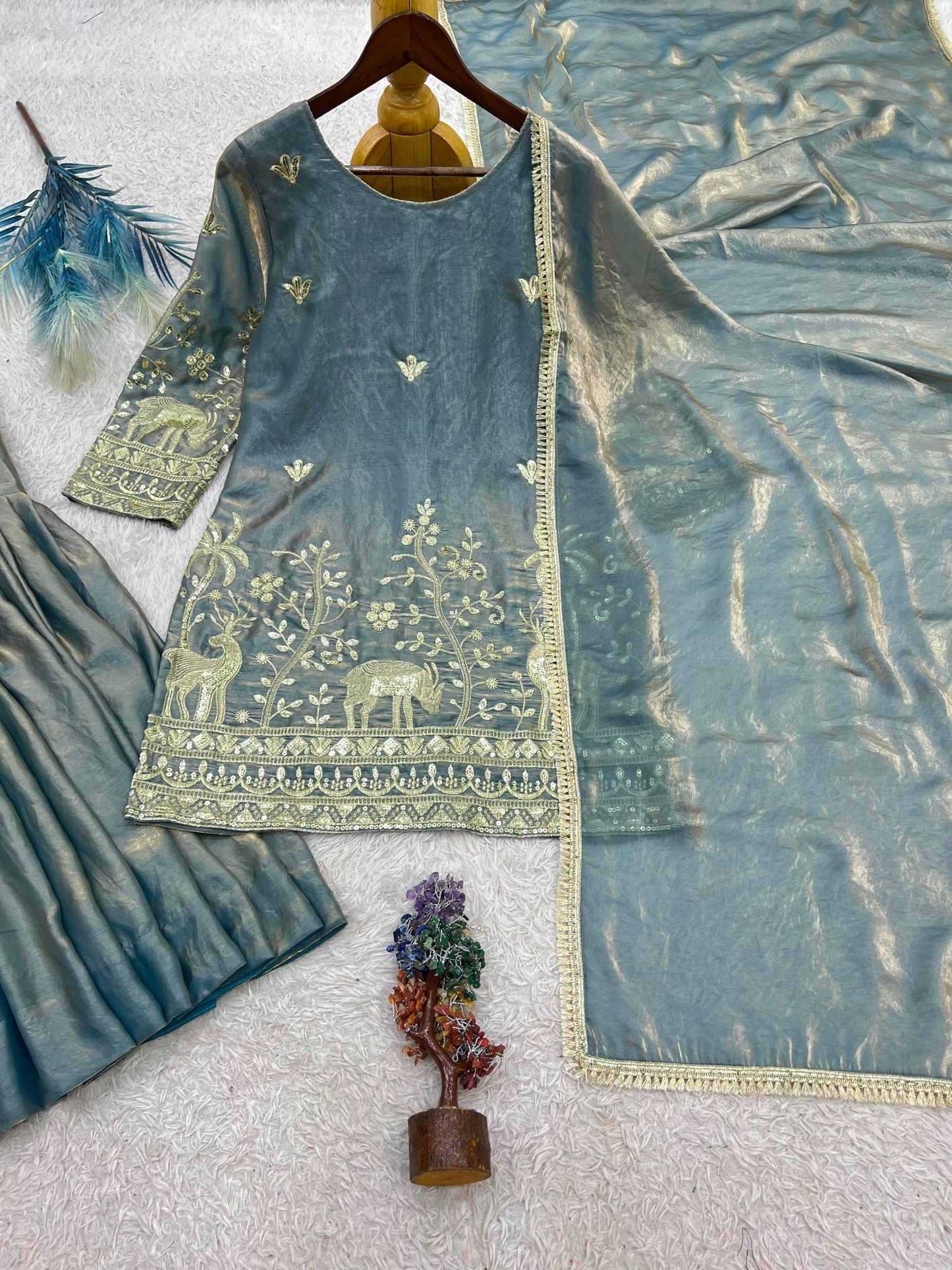 Pure Silk Sharara Salwar Suit