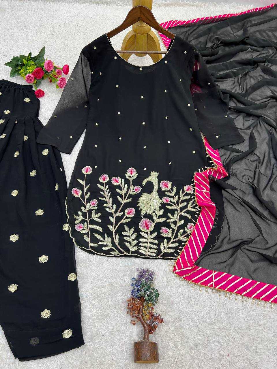 Faux Georgette Embroidery Suit