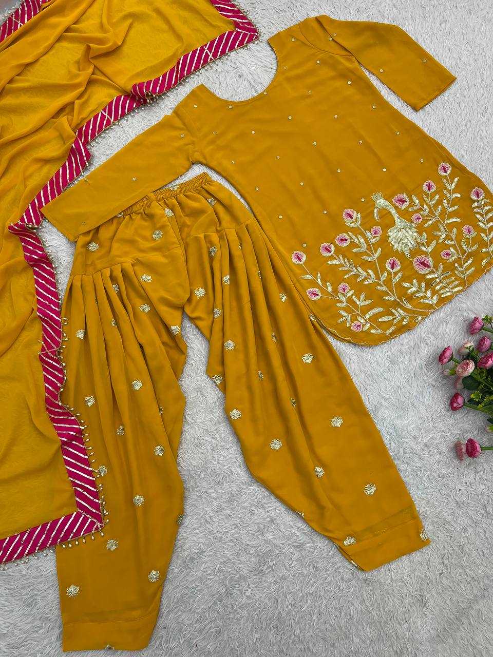 Faux Georgette Embroidery Suit