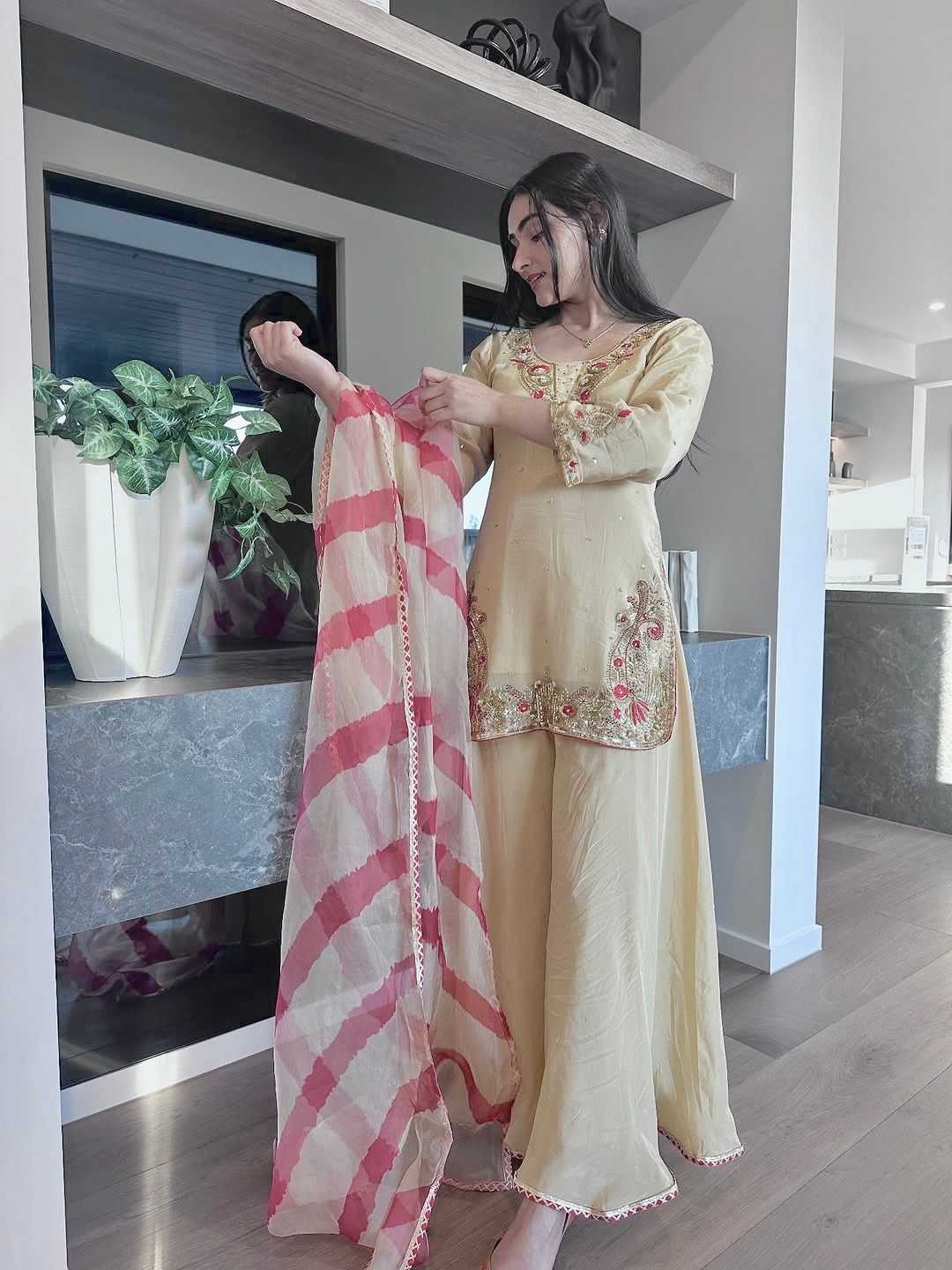 Crepe Silk Embroidery Suit