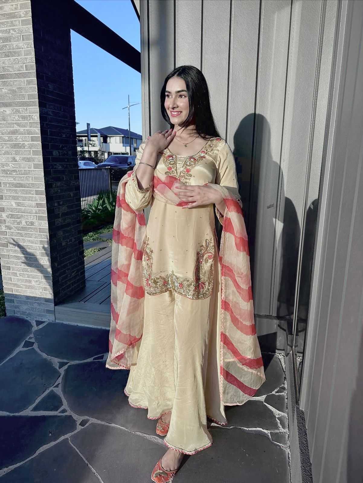 Crepe Silk Embroidery Suit