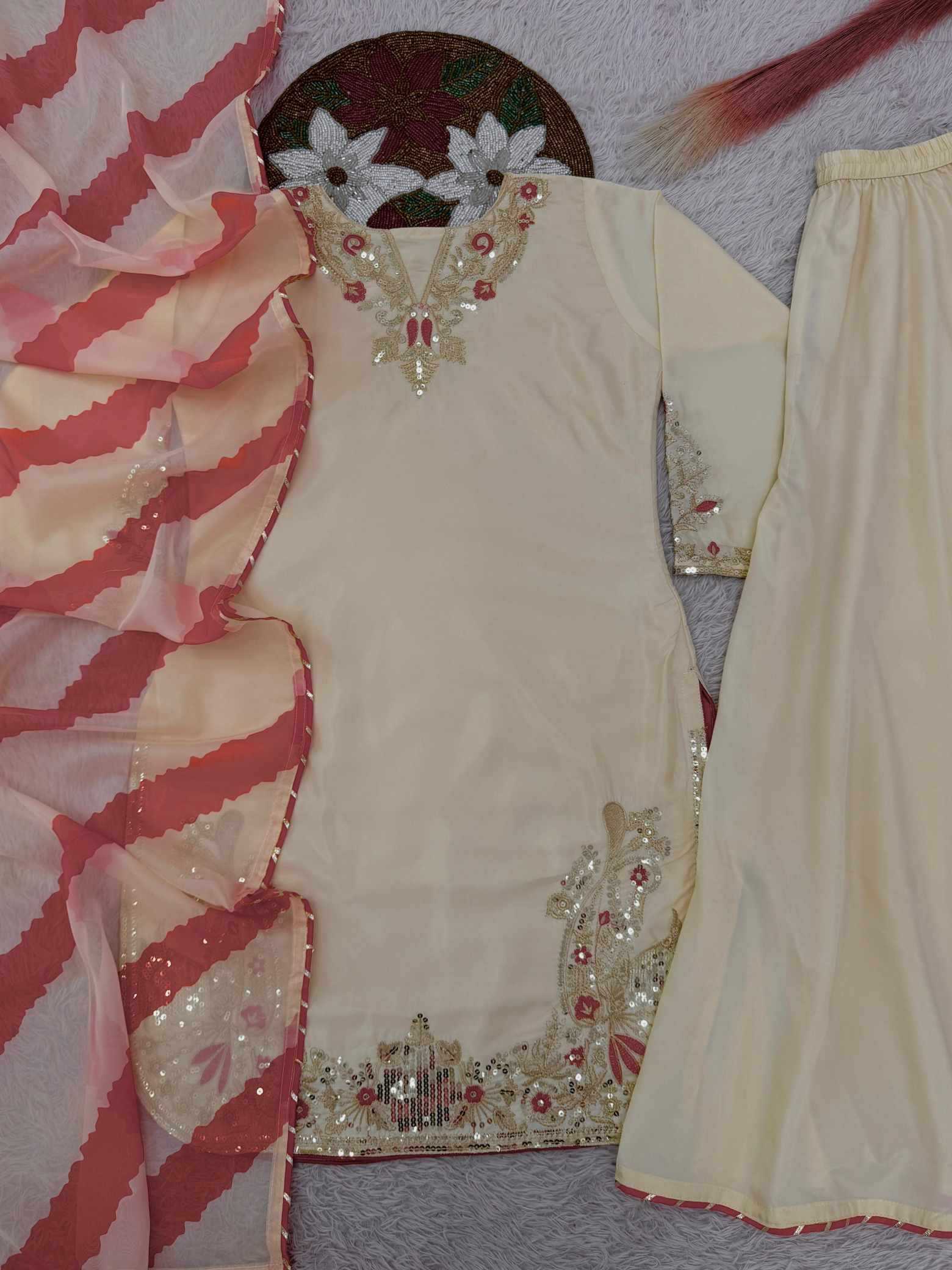 Crepe Silk Embroidery Suit