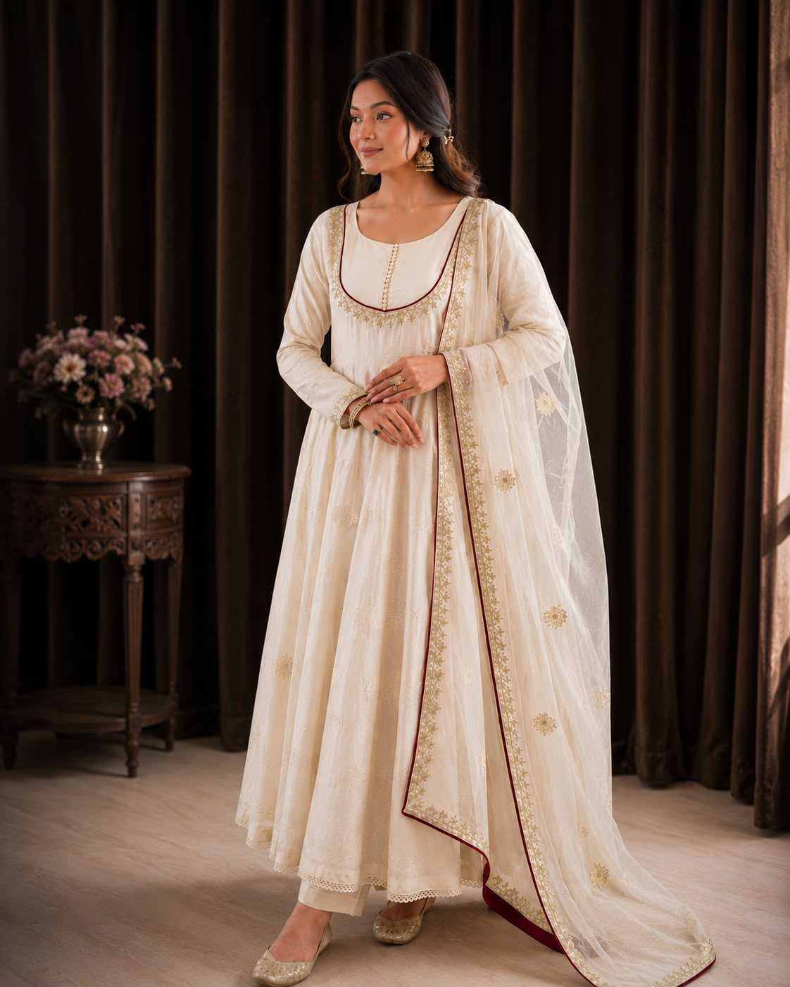 Cotton Embroidery Gown