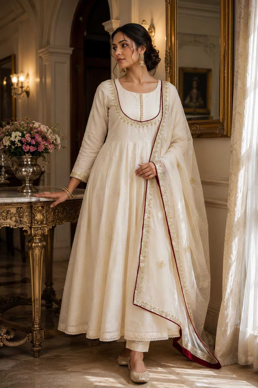 Cotton Embroidery Gown