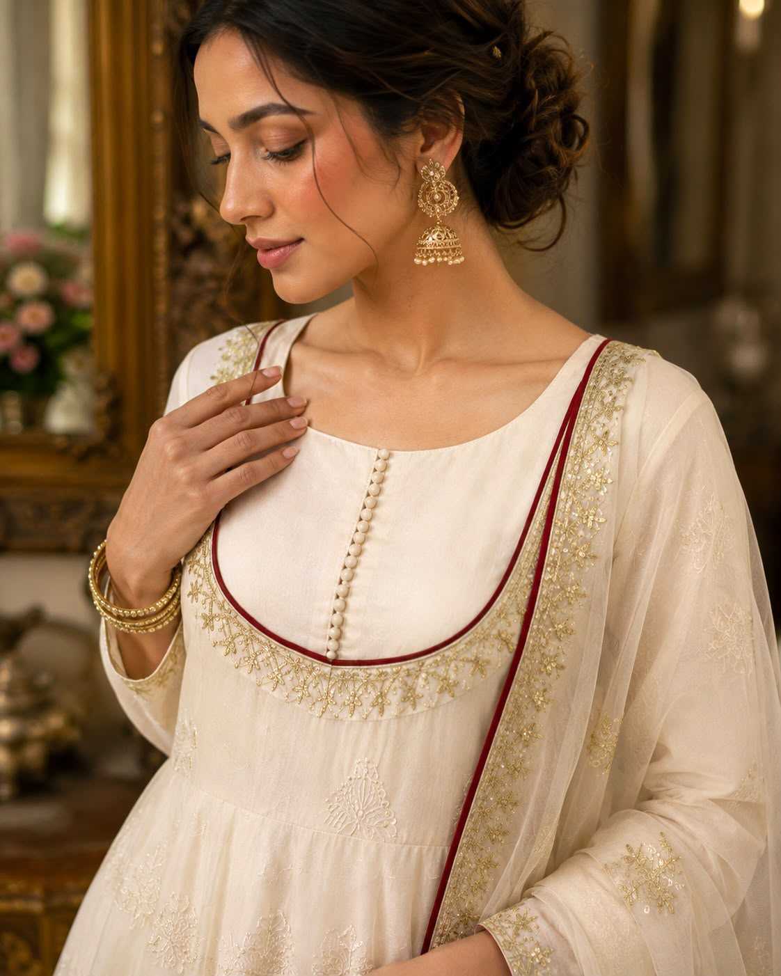 Cotton Embroidery Gown