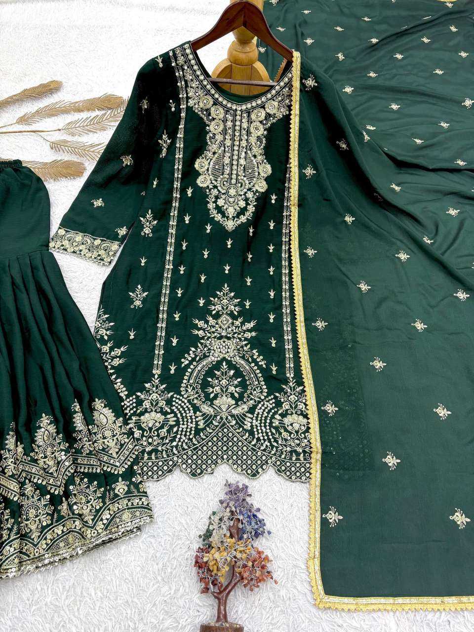 Chinon Silk Sharara Salwar Suit