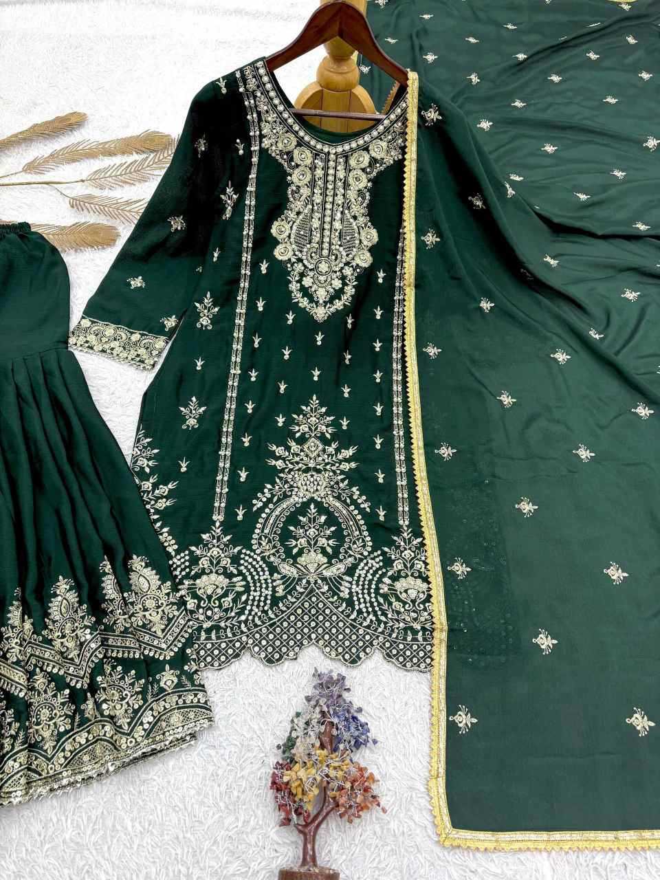 Chinon Silk Sharara Salwar Suit