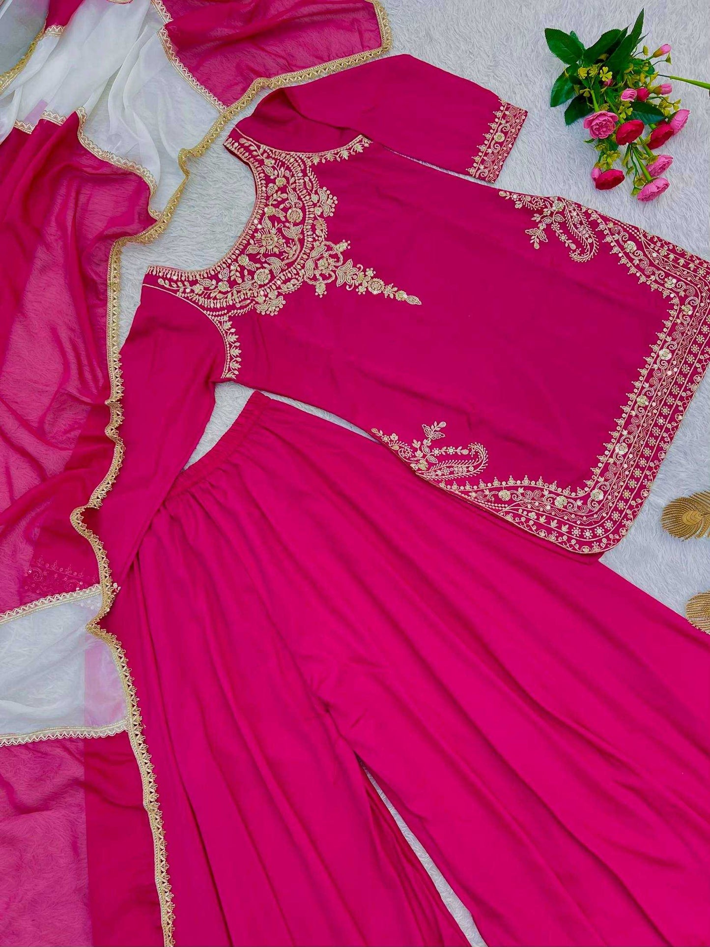 Crepe Embroidery Suit