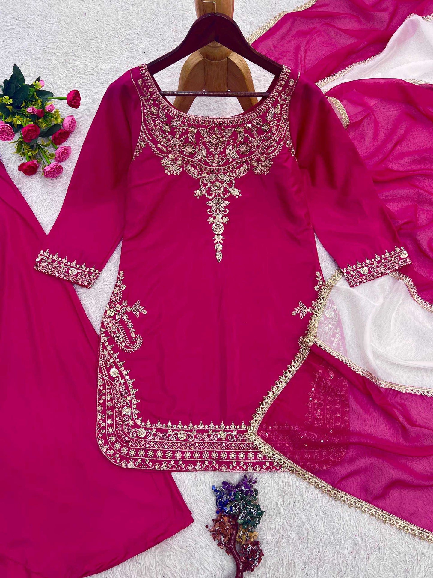 Crepe Embroidery Suit