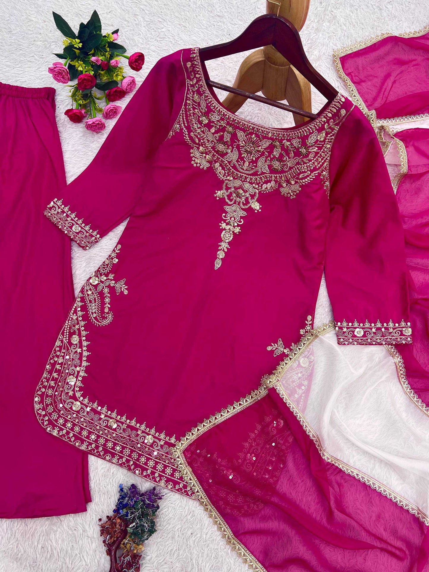 Crepe Embroidery Suit