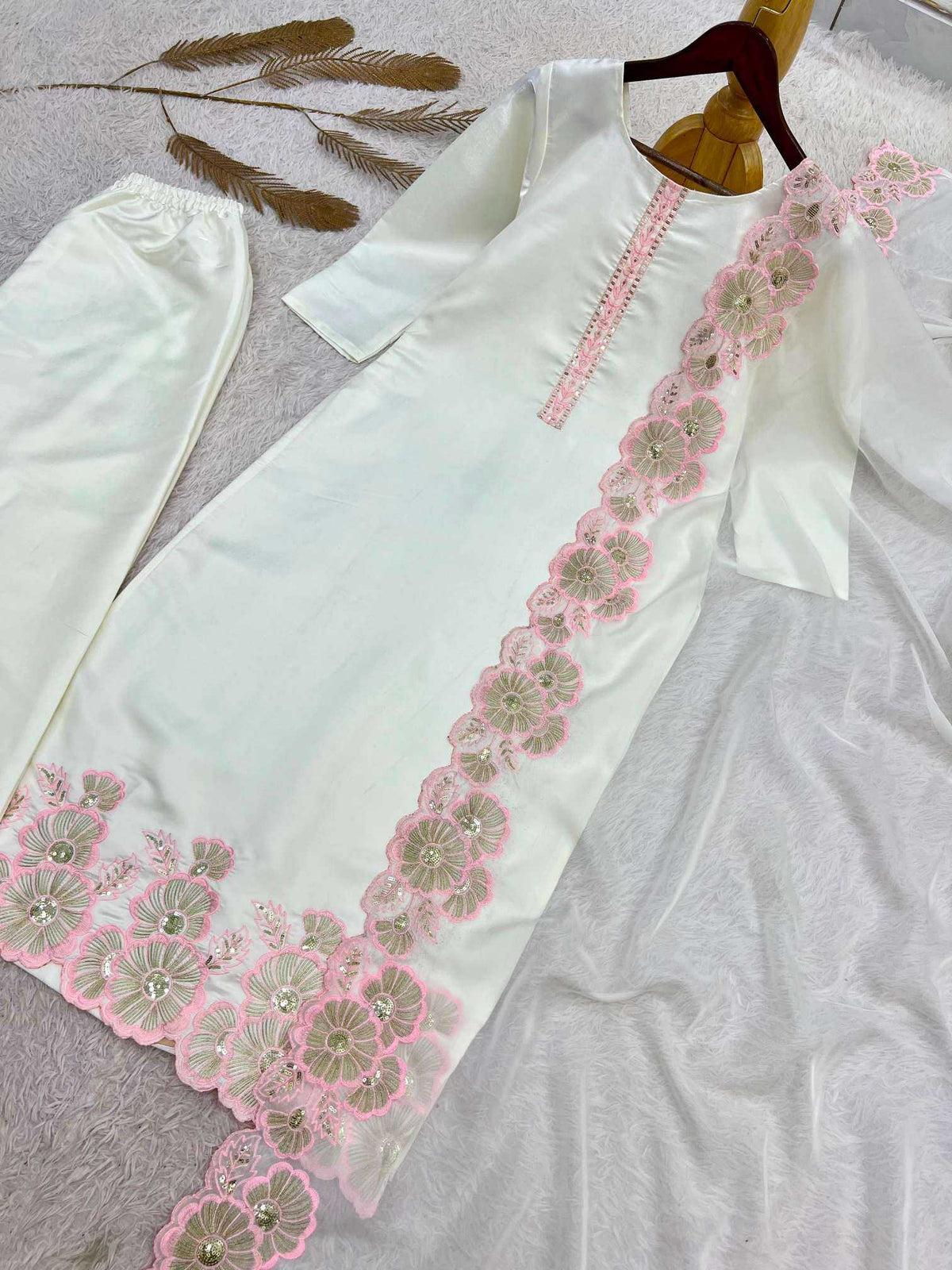 Heavy Roman Silk Embroidery Suit