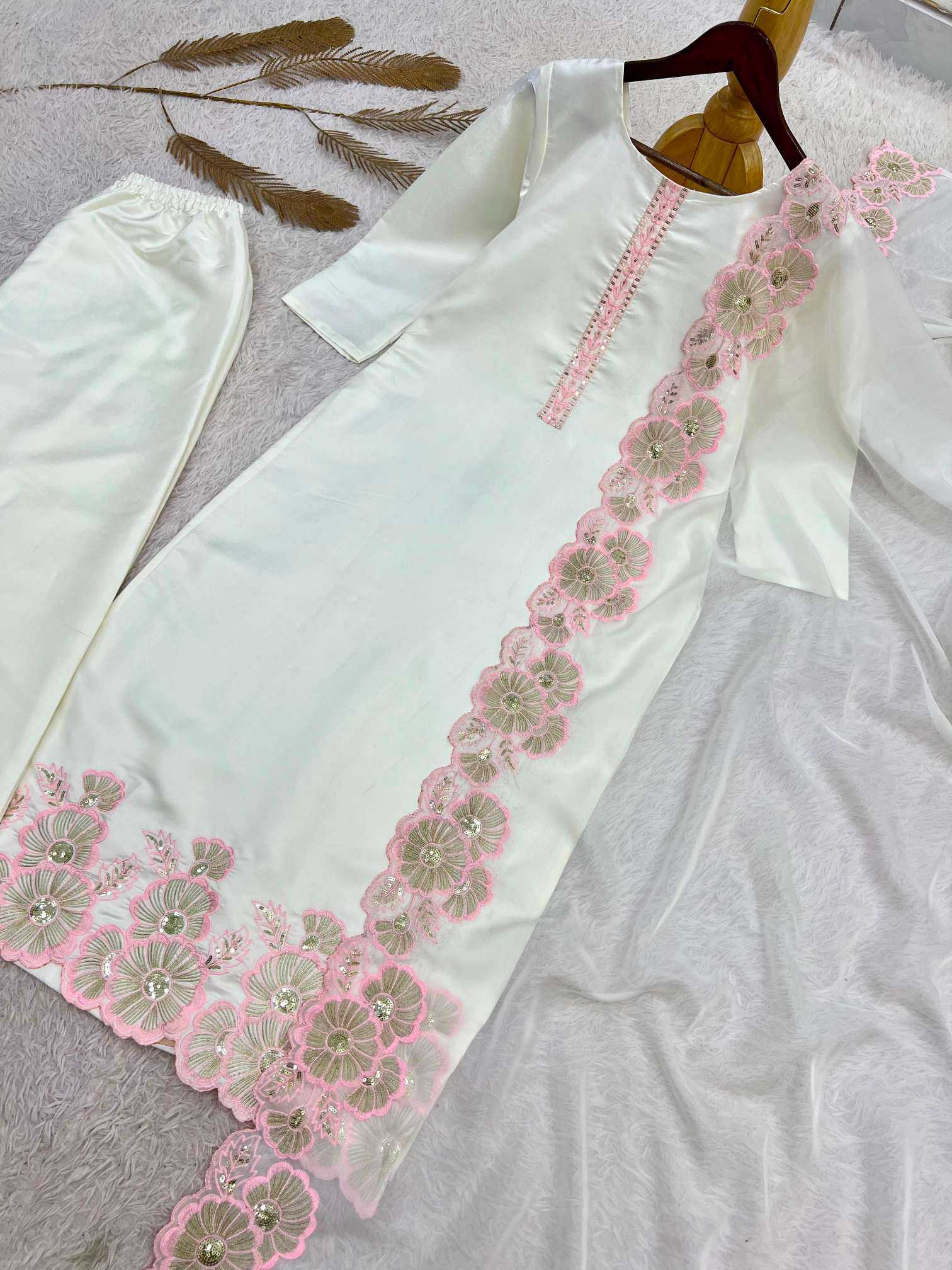 Heavy Roman Silk Embroidery Suit