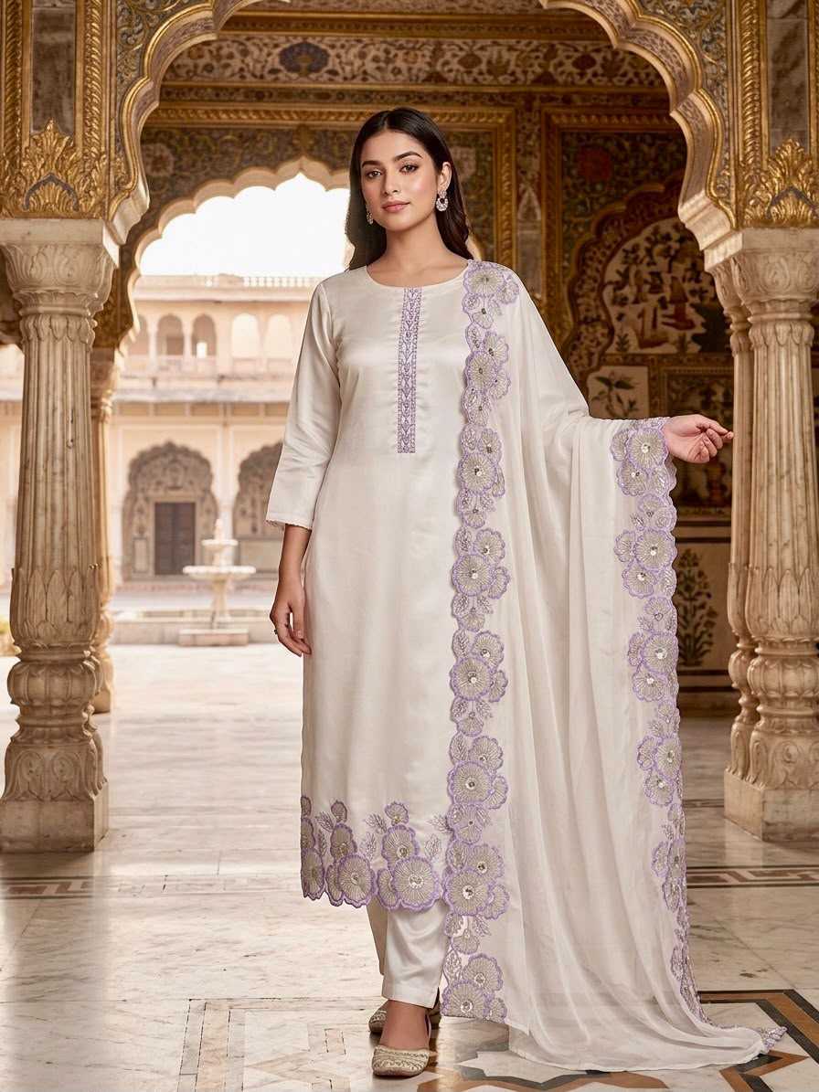 Heavy Roman Silk Embroidery Suit