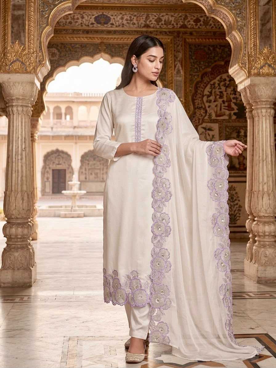 Heavy Roman Silk Embroidery Suit
