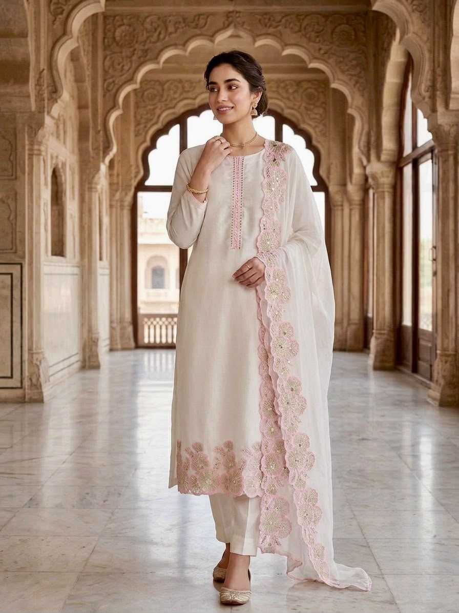 Heavy Roman Silk Embroidery Suit