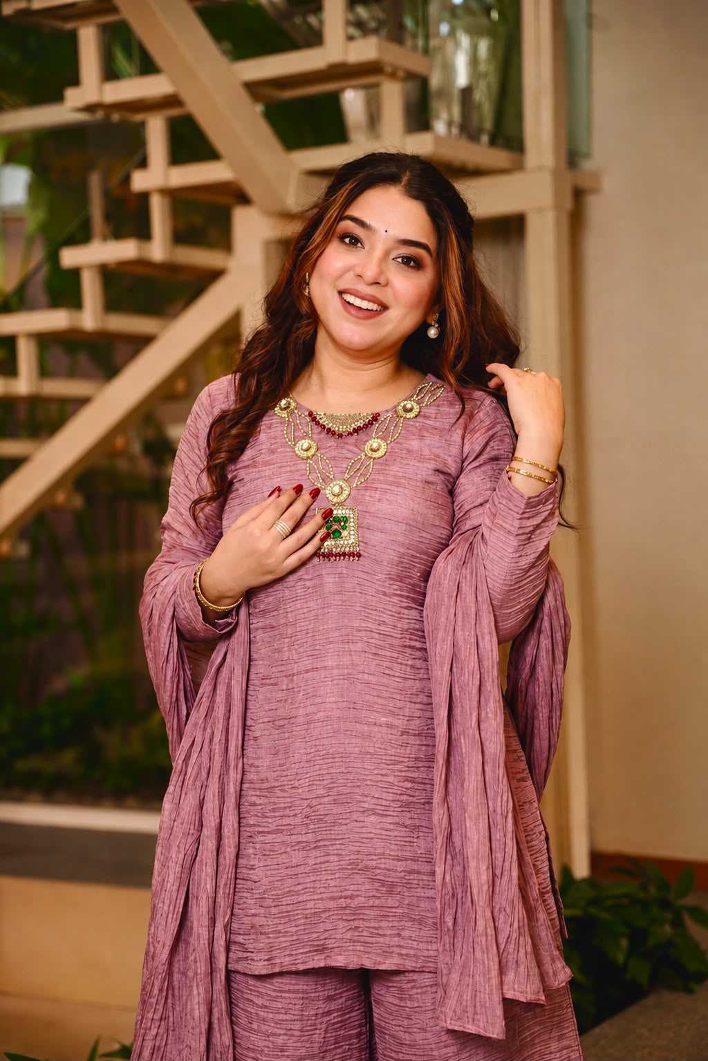 Crush Silk Palazzo Suit